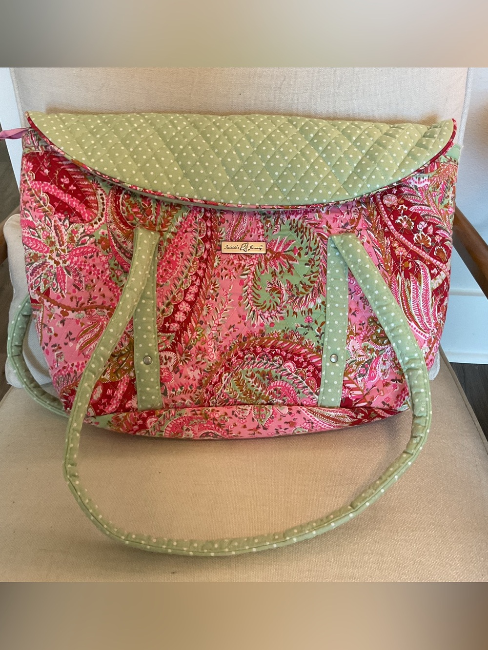 New Isabell’s Journey Pink Paisley Quilted overnight bag